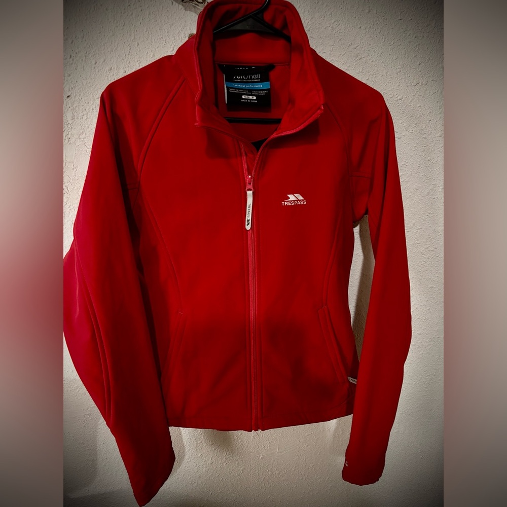 Red zip-up coat